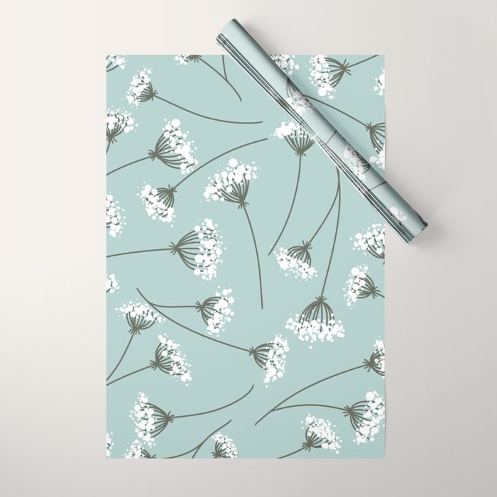Queen Anne's Lace Floral Pattern Wrapping Paper Gallery Image 1