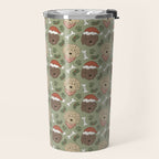 Holiday Doodle Dogs . Tan and Brown Travel Mug Gallery Image 2