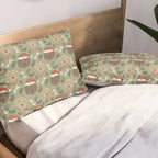 Holiday Doodle Dogs . Tan and Brown Pillow Sham Gallery Image 2
