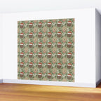 Holiday Doodle Dogs . Tan and Brown Wall Mural Gallery Image 2