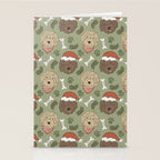 Holiday Doodle Dogs . Tan and Brown Stationery Card Gallery Image 2