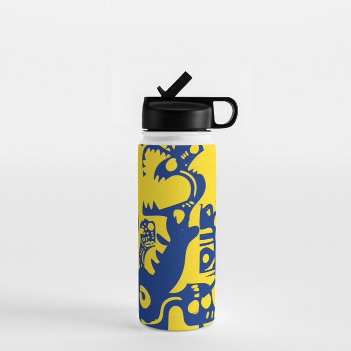 Blue Sweet Monsters in the Sun Street Art Graffiti Design Water Bottle Gallery Image 1