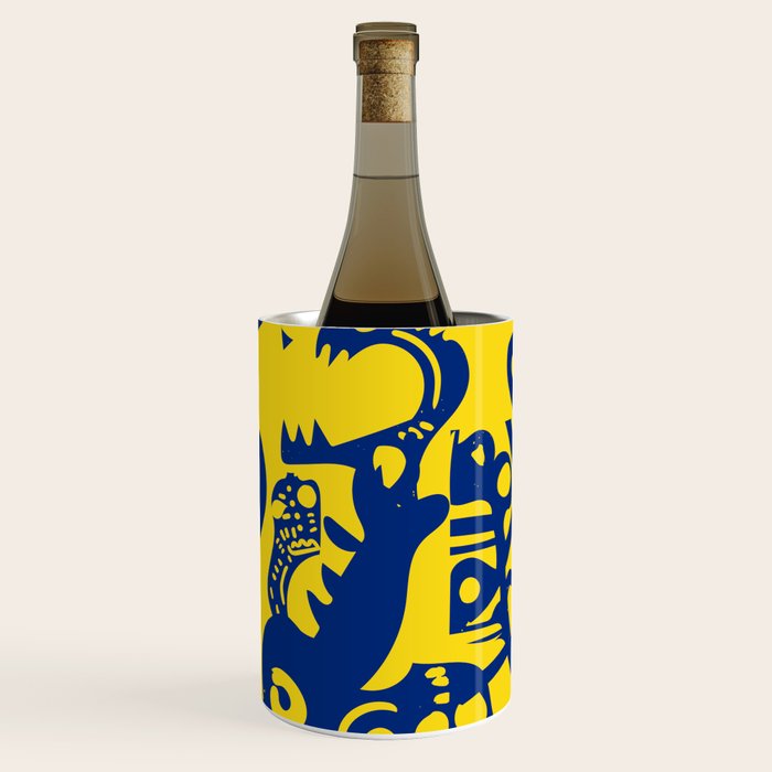 Blue Sweet Monsters in the Sun Street Art Graffiti Design Wine Chiller Gallery Image 1