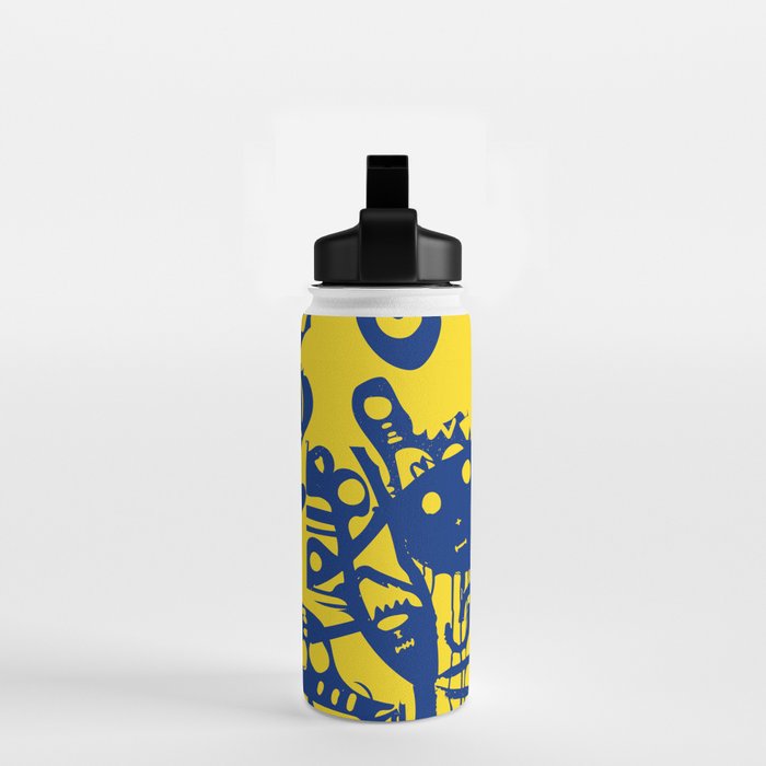 Blue Sweet Monsters in the Sun Street Art Graffiti Design Water Bottle Gallery Image 2