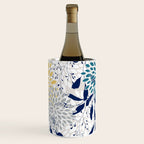 Floral Leaves and Blooms, Yellow, Gray, Teal, Navy Wine Chiller Gallery Image 3