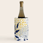 Floral Leaves and Blooms, Yellow, Gray, Teal, Navy Wine Chiller Gallery Image 1