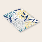 Floral Leaves and Blooms, Yellow, Gray, Teal, Navy Notebook Gallery Image 3