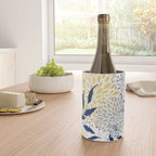 Floral Leaves and Blooms, Yellow, Gray, Teal, Navy Wine Chiller Gallery Image 4