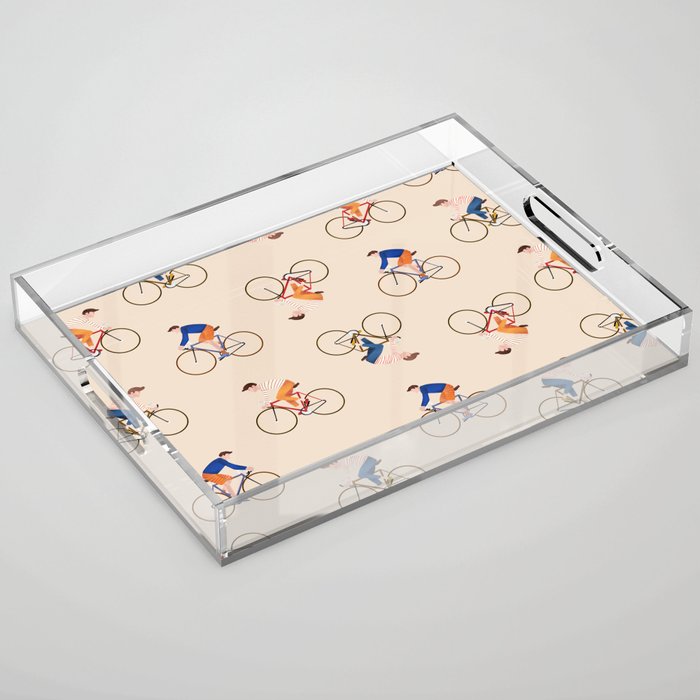 Bike Pattern Acrylic Tray Gallery Image 1