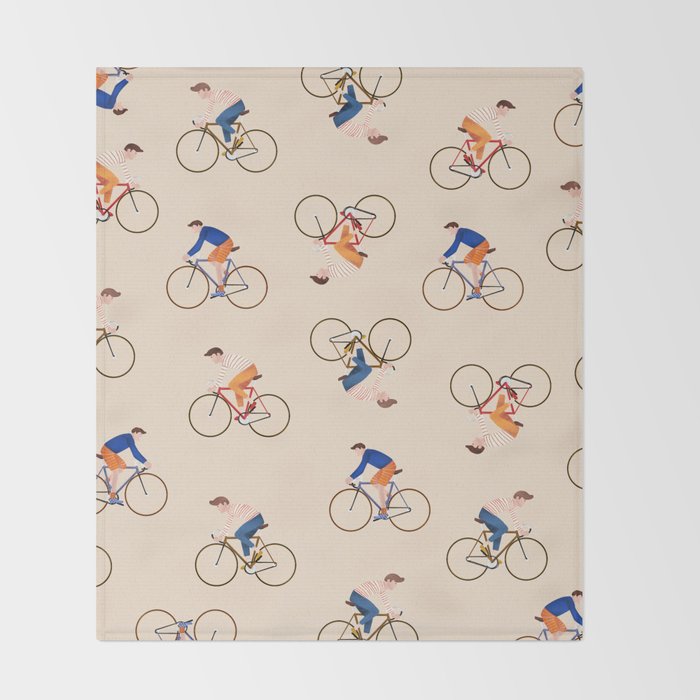 Bike Pattern Throw Blanket Gallery Image 2