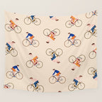 Bike Pattern Wall Tapestry Gallery Image 4