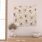 Bike Pattern Wall Tapestry Gallery Image 2