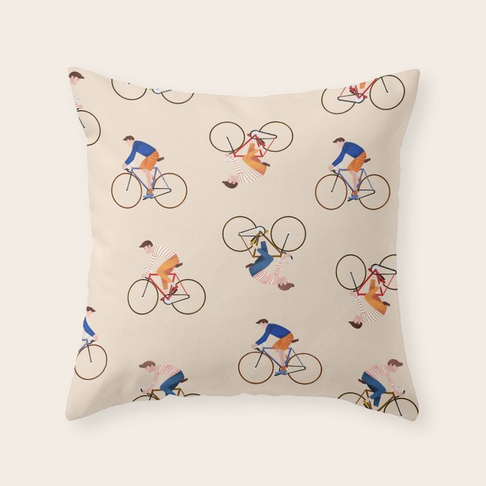Bike Pattern Throw Pillow Gallery Image 6