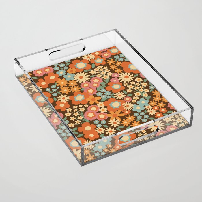 Calendulas and daisies Acrylic Tray Gallery Image 1