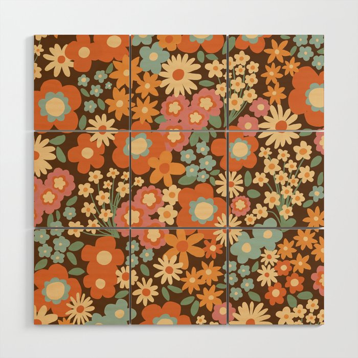 Calendulas and daisies Wood Wall Art Gallery Image 1