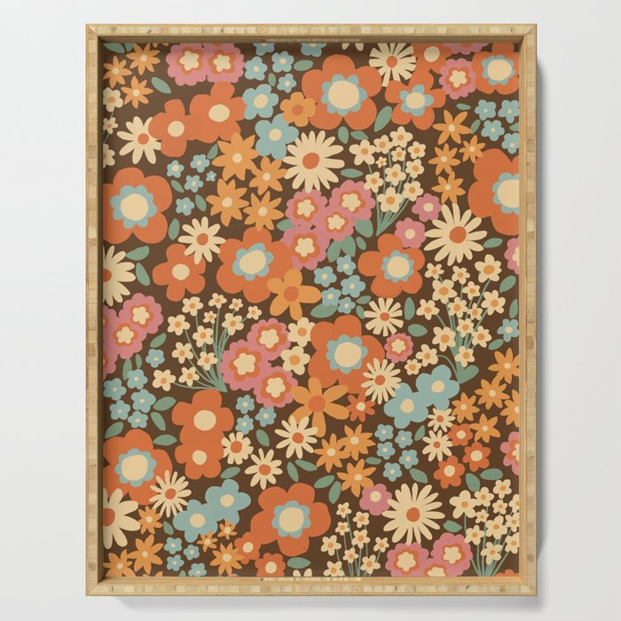 Calendulas and daisies Serving Tray Gallery Image 1