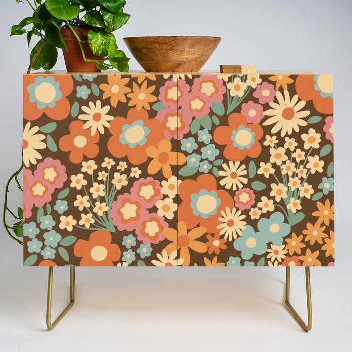 Calendulas and daisies Credenza Gallery Image 1