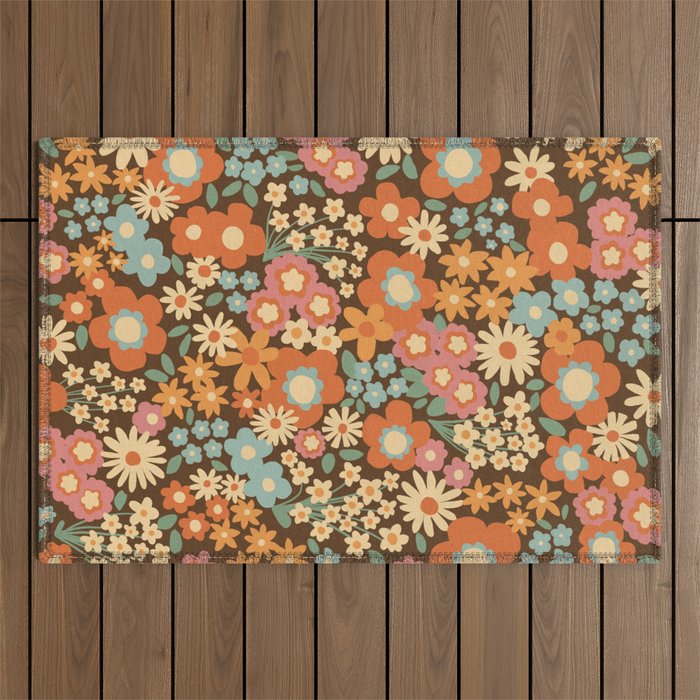 Calendulas and daisies Outdoor Rug Gallery Image 1