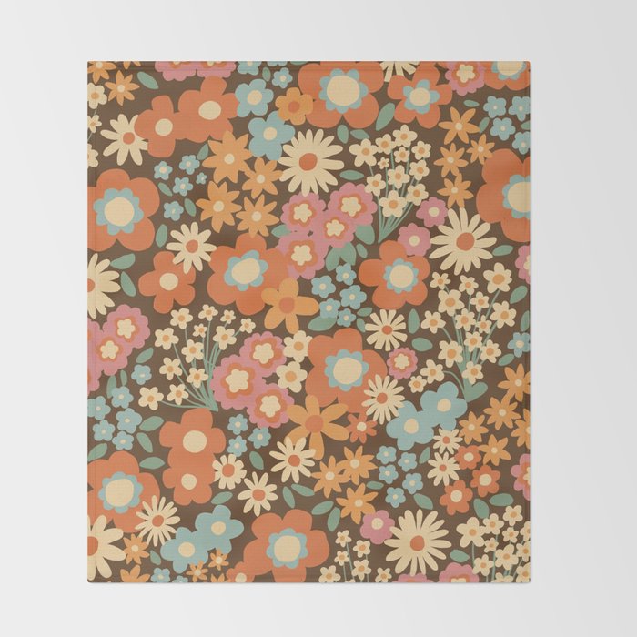 Calendulas and daisies Throw Blanket Gallery Image 2