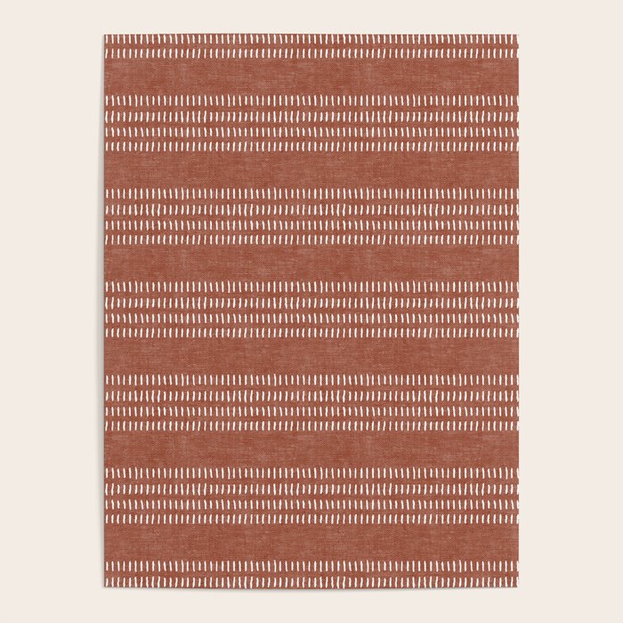 farmhouse stitch - rust Poster Gallery Image 4