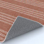 farmhouse stitch - rust Rug Gallery Image 4