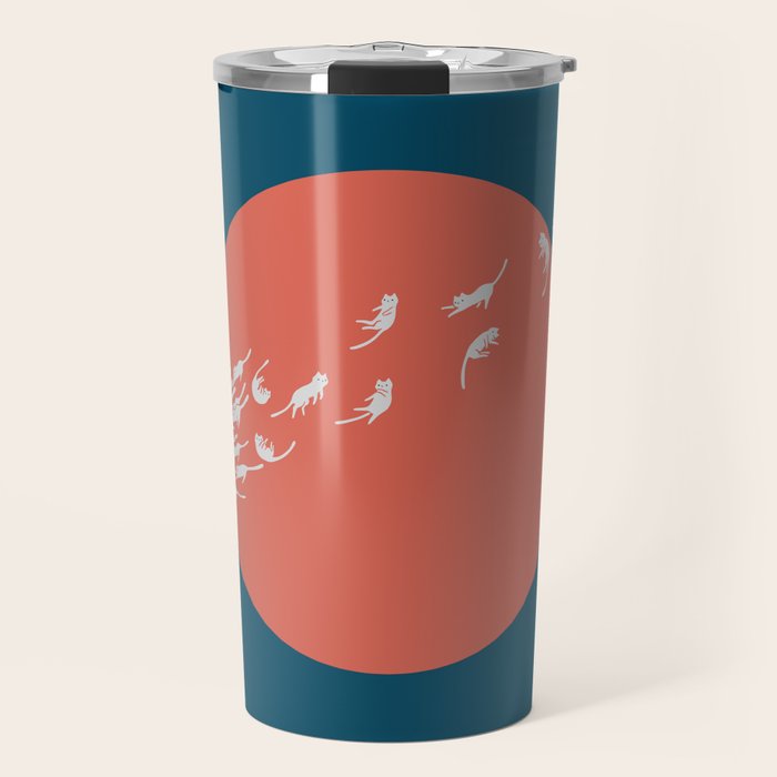 Cat and Plant 25: Cat Dandelion Travel Mug Gallery Image 1