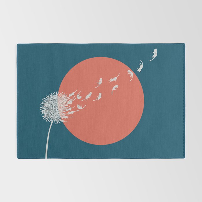 Cat and Plant 25: Cat Dandelion Rug Gallery Image 2