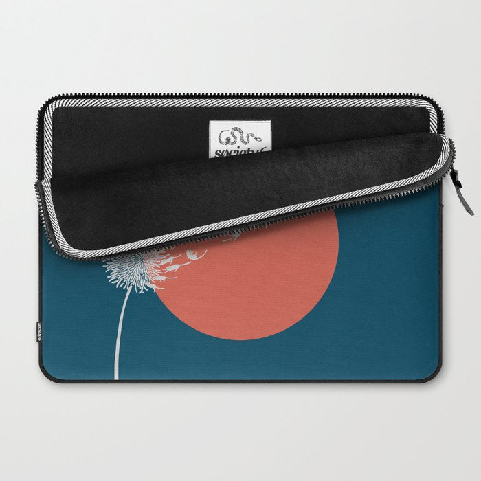 Cat and Plant 25: Cat Dandelion Laptop Sleeve Gallery Image 2