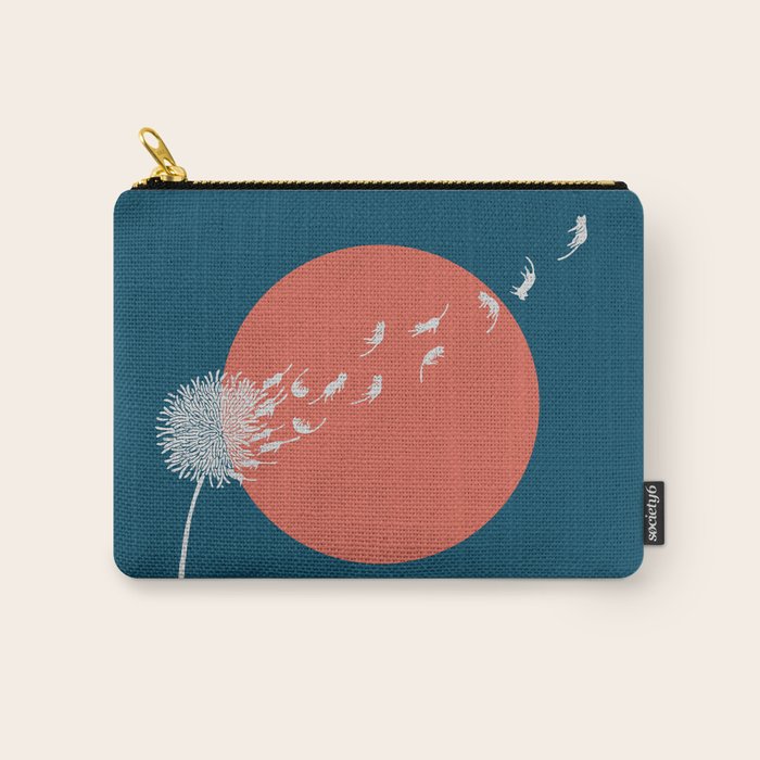Cat and Plant 25: Cat Dandelion Carry All Pouch Gallery Image 1