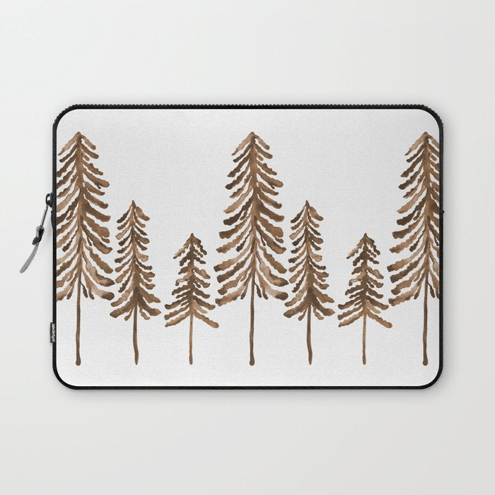 Pine Trees - Sepia Palette Laptop Sleeve Gallery Image 1