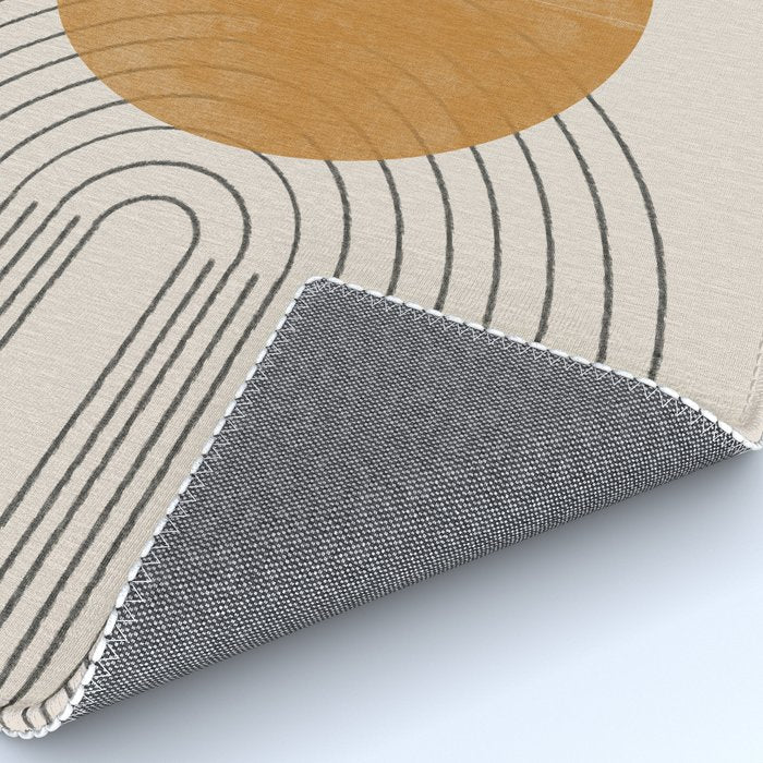 Minimal Line, Arch, Gold Sun Rug Gallery Image 4