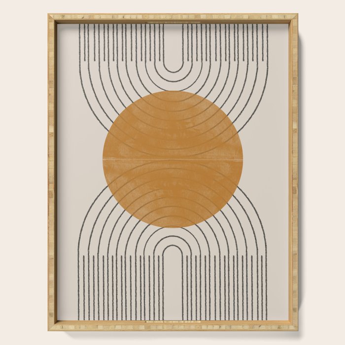 Minimal Line, Arch, Gold Sun Serving Tray Gallery Image 1
