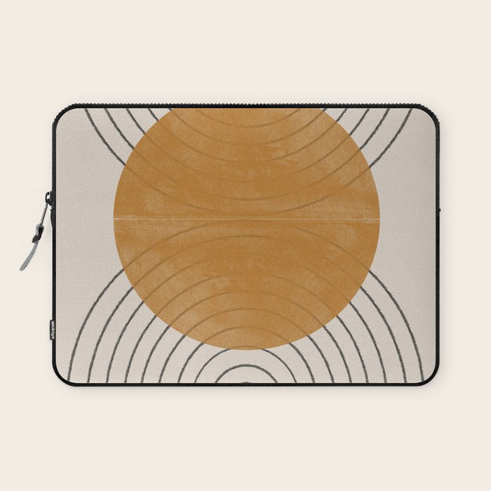 Minimal Line, Arch, Gold Sun Laptop Sleeve Gallery Image 1