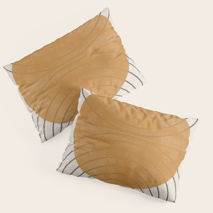 Minimal Line, Arch, Gold Sun Pillow Sham Gallery Image 3