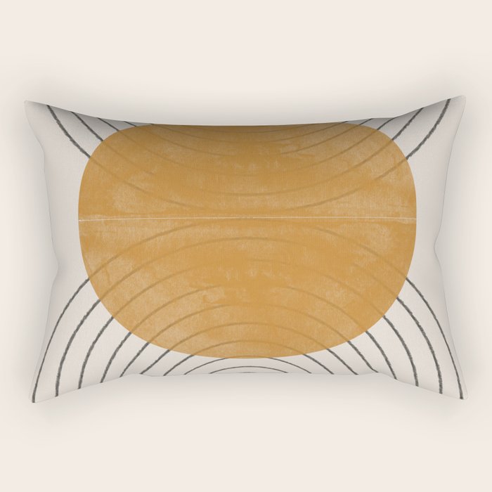 Minimal Line, Arch, Gold Sun Rectangular Pillow Gallery Image 1