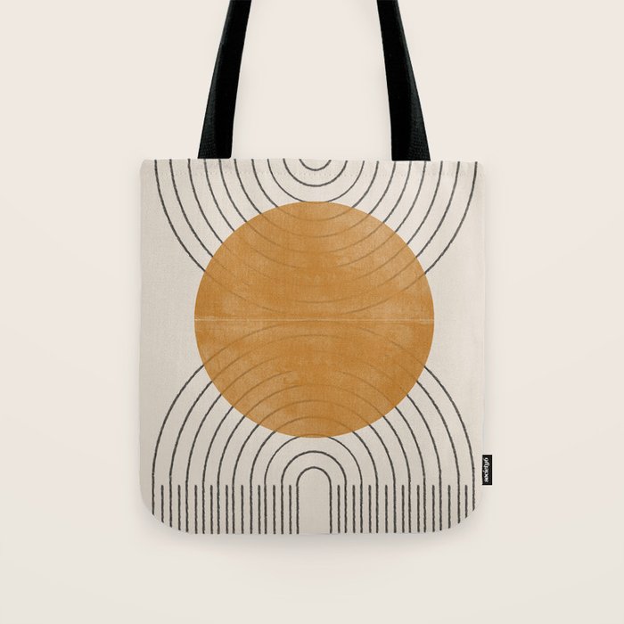 Minimal Line, Arch, Gold Sun Tote Bag Gallery Image 1