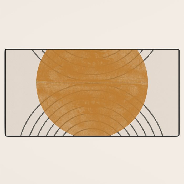 Minimal Line, Arch, Gold Sun Desk Mat Gallery Image 3