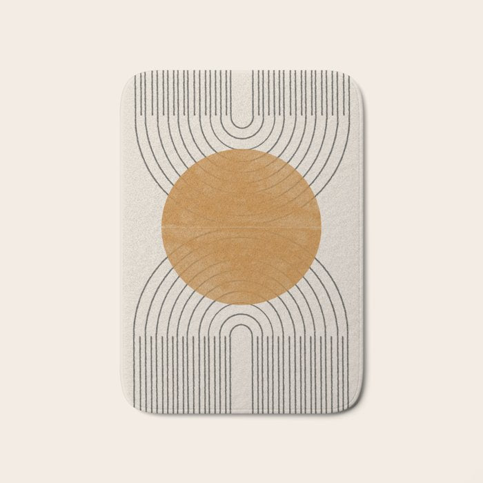 Minimal Line, Arch, Gold Sun Bath Mat Gallery Image 1