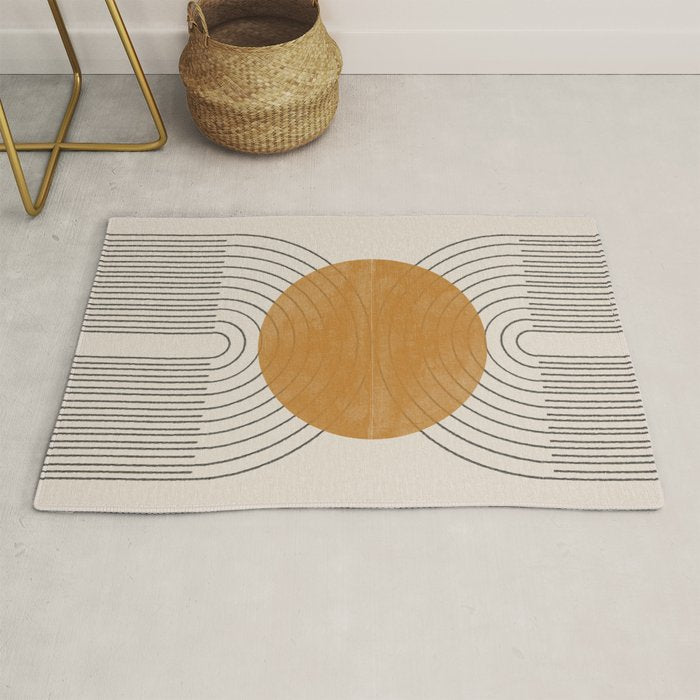 Minimal Line, Arch, Gold Sun Rug Gallery Image 1