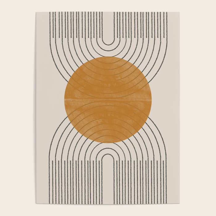 Minimal Line, Arch, Gold Sun Poster Gallery Image 4