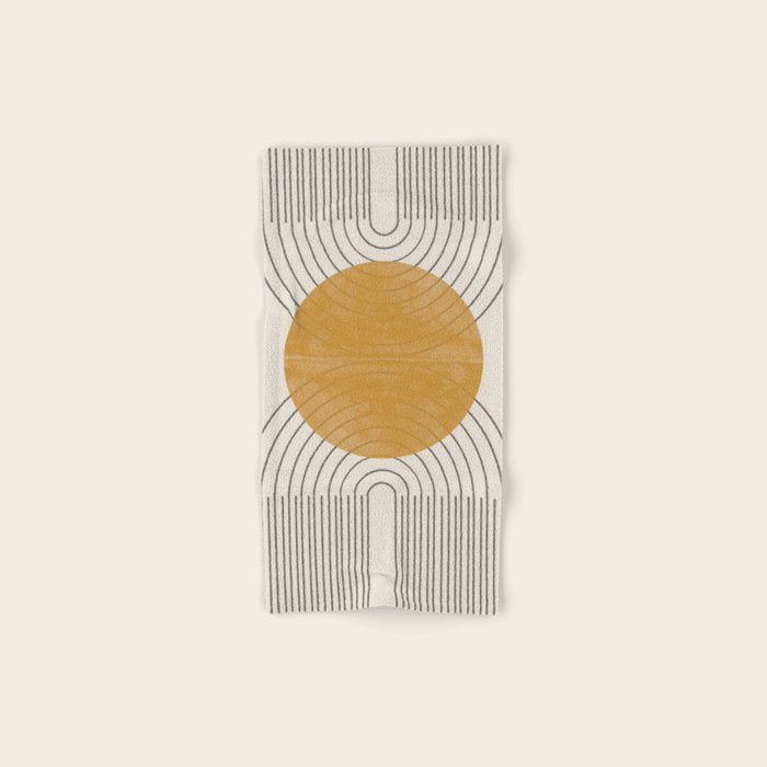 Minimal Line, Arch, Gold Sun Bath Towel Gallery Image 1