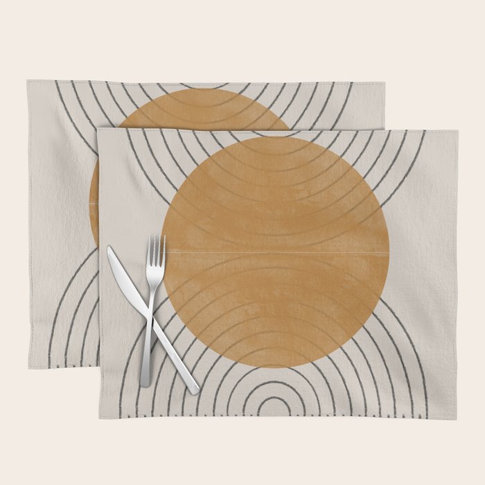 Minimal Line, Arch, Gold Sun Placemat Gallery Image 1