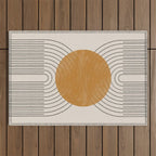 Minimal Line, Arch, Gold Sun Outdoor Rug Gallery Image 1