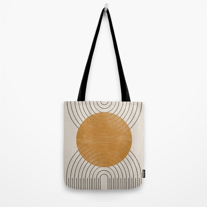Minimal Line, Arch, Gold Sun Tote Bag Gallery Image 2