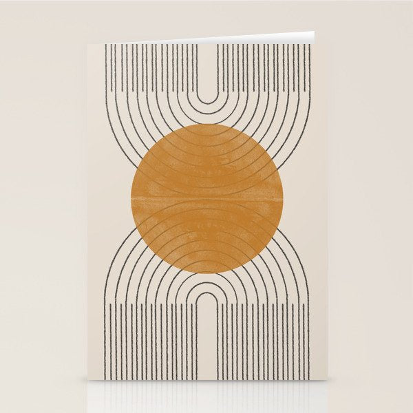 Minimal Line, Arch, Gold Sun Stationery Card Gallery Image 2