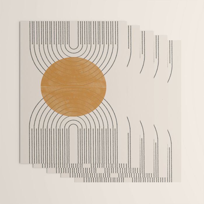 Minimal Line, Arch, Gold Sun Wrapping Paper Gallery Image 3