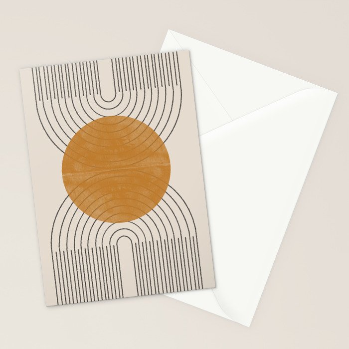Minimal Line, Arch, Gold Sun Stationery Card Gallery Image 2