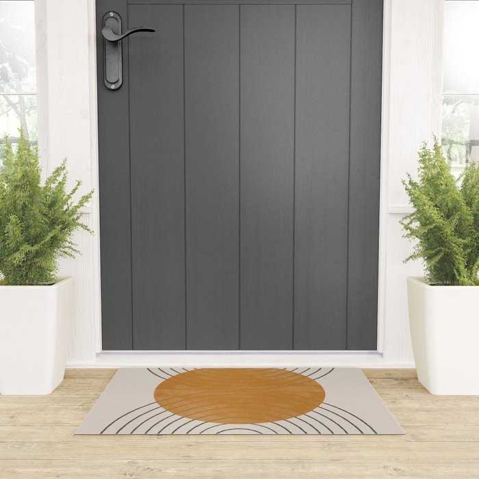 Minimal Line, Arch, Gold Sun Welcome Mat Gallery Image 3