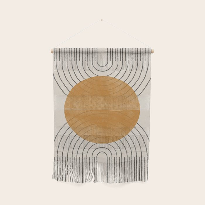 Minimal Line, Arch, Gold Sun Wall Hanging Gallery Image 1