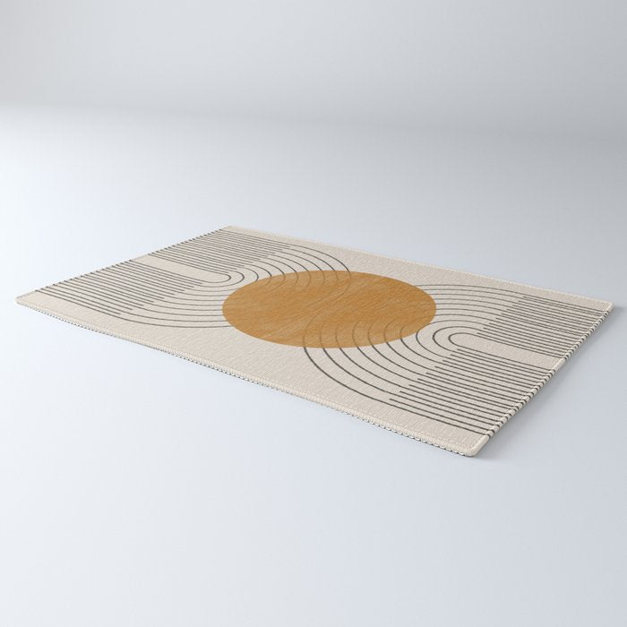Minimal Line, Arch, Gold Sun Rug Gallery Image 3